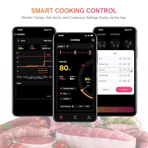 Wireless Smart Meat Thermometer with Dual