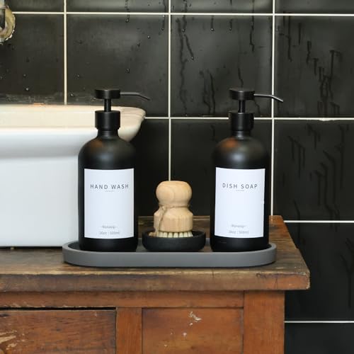 Set of 5 Kitchen Soap Dispenser Set 16 Oz Glass Hand Dish Soap Dispenser with Stainless Steel Pump (5 Count)