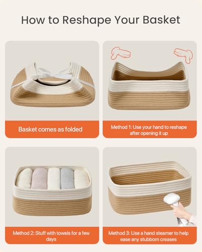 Small Woven Storage Basket for Organizing (3 Count)