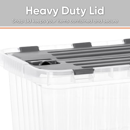 26 L Deep Storage Container with Hinged Lid 27.5 Quart (4 Count)