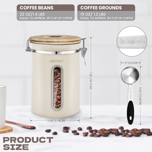 22OZ Coffee Canister Airtight Stainless Steel