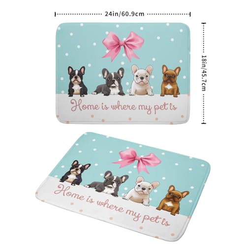 Pet Lover Dog Dish Drying Mat 18x24 Kitchen Counter Absorbent Microfiber Dishes Pad for Home Blue