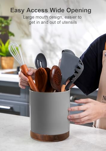 Ceramic Rotating Kitchen Utensil Holder for Countertop