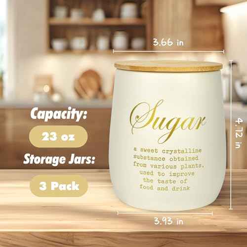 Coffee Tea Sugar Container Set of 3 (60 Ounce)
