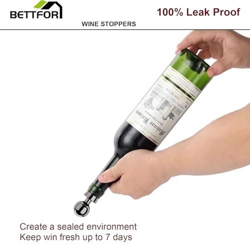 Wine Stoppers for Wine Bottles 3Pcs Vacuum Wine Bottle Stopper with Silicone Reusable Wine Corks (3 Count)