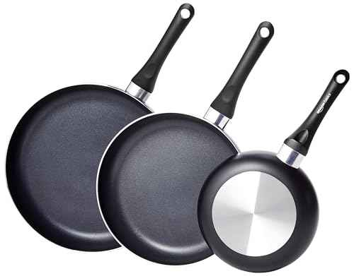 Non-Stick 3-Piece Frying Pan Set with Stay Cool Handles, 8-inch, 10-inch, 12-inch, Black (3 Count)