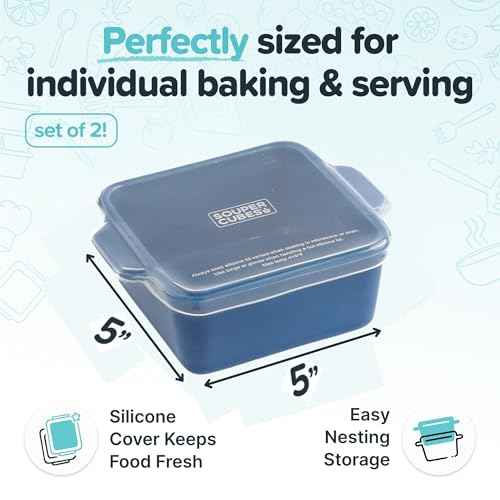 5x5" Ceramic Baking Dishes with Lids (2 Count)