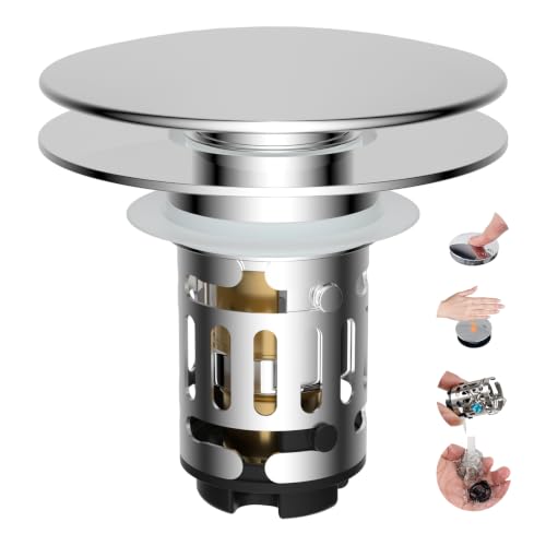Upgraded 3 in 1 Bathroom Sink Drain Strainer