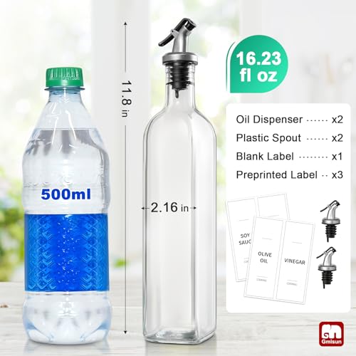 Olive Oil and Vinegar Dispenser Bottle Set (2 Count)
