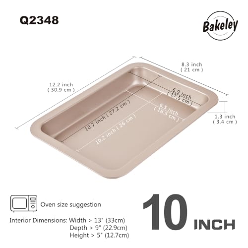 10 Inch Rectangular Baking Pan 2 Pack Carbon Steel Tray for Oven Roasting