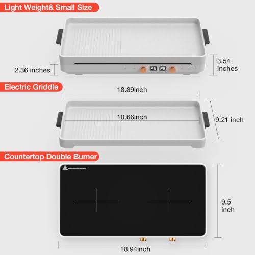 Induction Cooktop with Removable Cast Iron Griddle