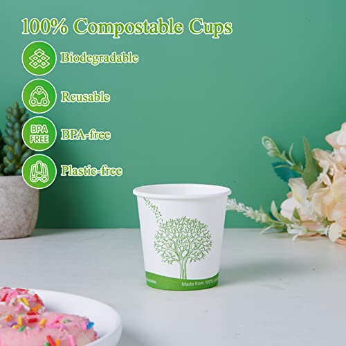 500 Count 4 oz Compostable Paper Cups