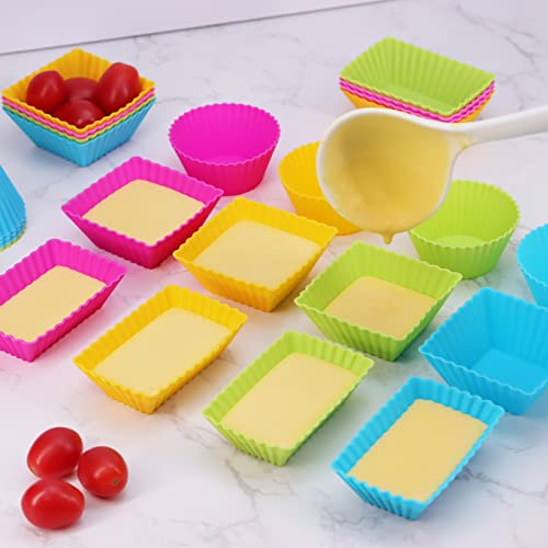 24Pack Silicone Muffin Baking Cups Cupcake Liners Lunch Box Bento Dividers (24 Count)