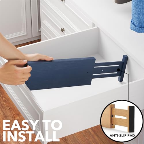 Bamboo Dresser Drawer Dividers 6 Pack (6 Count)
