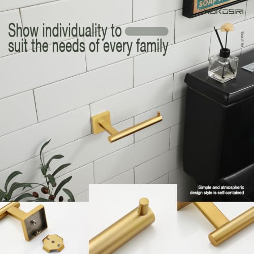 Toilet Paper Holder Tissue Paper Dispenser for Bathroom Toilet Roll Holder Brushed Gold Stainless Steel B2005BG