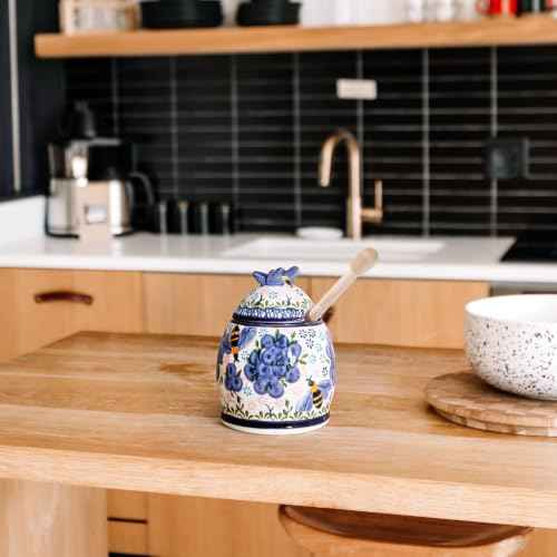 10oz Blueberry Breeze Handpainted Ceramic Honey Jar (10 Fl Oz)