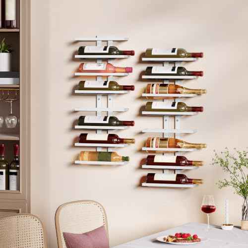 3 Set 8 Tier Wall Mount Wine Rack (24 Count)