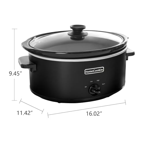 7 Quart Slow Cooker Oval Manual Pot Food Warmer with 3 Cooking Settings