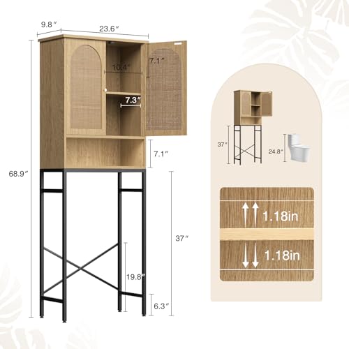 Rattan Toilet Storage Cabinet