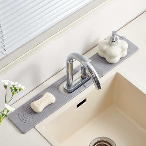 Stone Faucet Mat for Kitchen Sink Oval Hole Bathroom sink splash guard