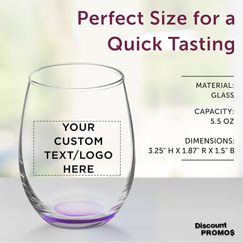 Custom Stemless Wine Glasses by ARC 5.5 oz Set of 12 (100 Count)