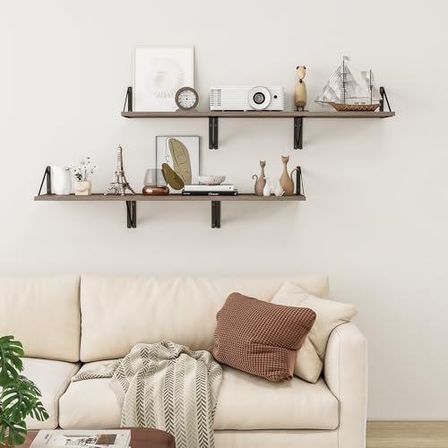 16W x 12D Deep Floating Shelves Set of 3 Grey (3 Count)