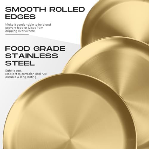 8 Pieces Gold Pizza Pans 12 Inch Bakeware (8 Count)