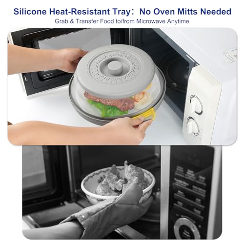 10.7 Inch Microwave Food Cover with Heat Insulation Mat