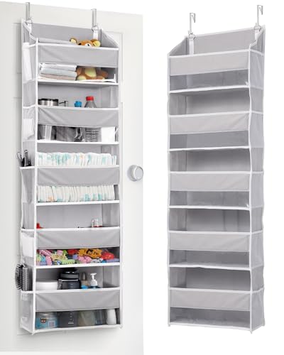 1 Pack Over Door Organizer with 5 Large Pockets 10 Mesh Side Pockets