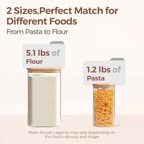 Glass Storage Containers with Bamboo Lids 1.6 (2 Count)