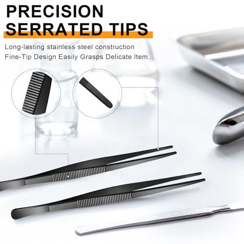 4 Packs 10 Inch Bar Tweezers Black Multi (4 Count)