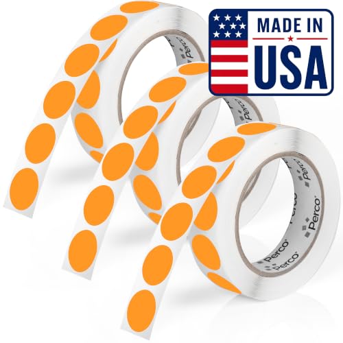 Neon Orange Perforated Round Circle Dot Sticker 1 (3 Count)