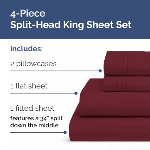 Flex Top Split Head King 4 Piece Sheet Set