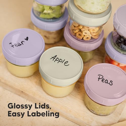 12pk 4oz Glass Baby Food Containers with Lids (12 Count)