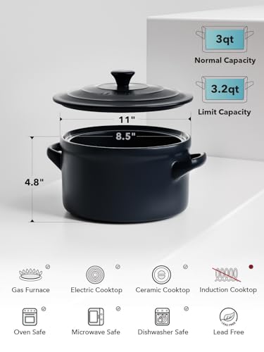 3 QT Ceramic Bread Baker with Lid for Sourdough