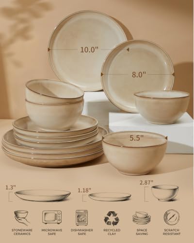 Stoneware Dinnerware Sets for 4