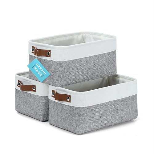 12x8in Canvas Storage Baskets (3 Count)