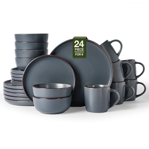 Mercury 24 Piece Dinnerware Set with Mugs