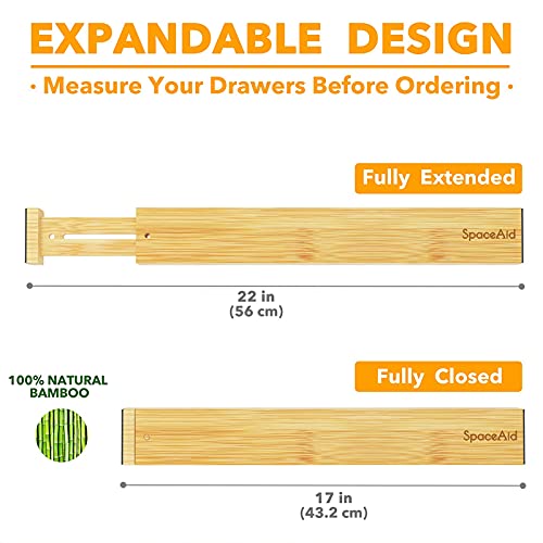 Bamboo Drawer Dividers with Labels