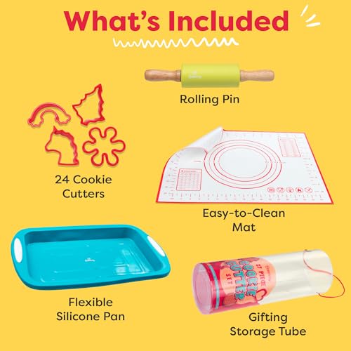 Kids Cookie Cutter Set with 24 Assorted Cookie Cutters Shapes