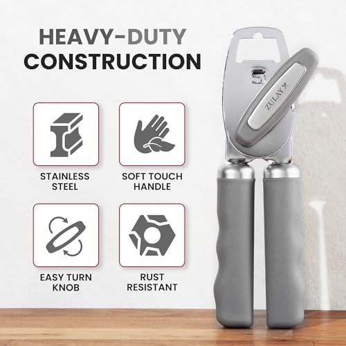 Heavy Duty Stainless Steel Can Opener Manual with Bottle Opener
