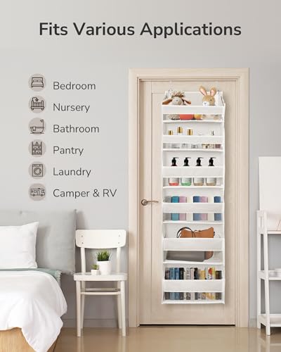 2 Pack Over The Door Organizer with 6 Large Pockets 12 Side Pockets (2 Count)