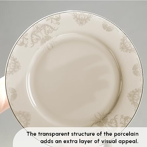 Siena 53 Piece Porcelain Plates and Bowls Set with Dinner & Dessert Plates