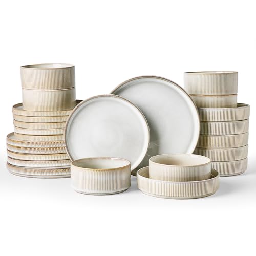 Star Stoneware Dinnerware Sets with Pasta Bowls (24 Count)