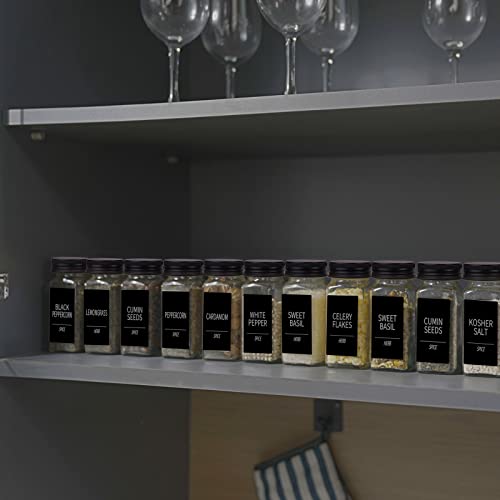 48 Pack Glass Spice Jars with Labels