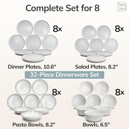 32 Piece Stoneware Dinnerware Set for 8 (32 Count)