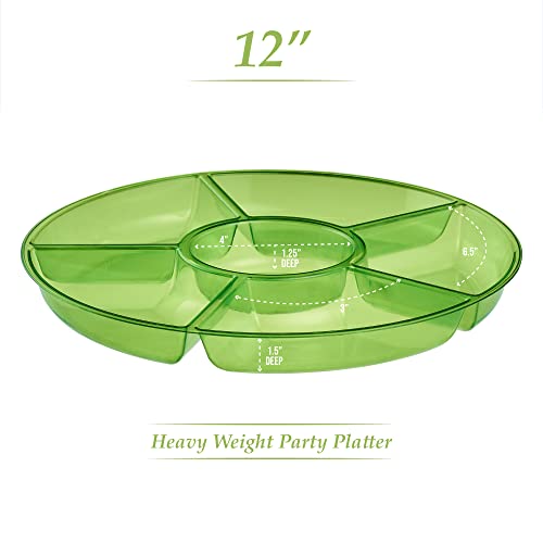 6 Sectional Round Plastic Serving Tray