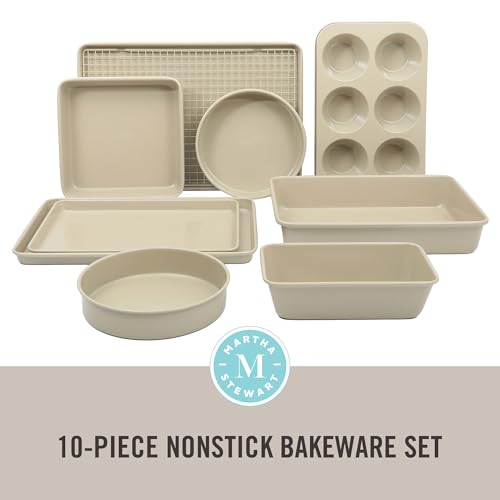 Gallen 10 Piece Baking Pans Ceramic PFA Free Non Toxic Non Stick Bakeware Set (10 Count)