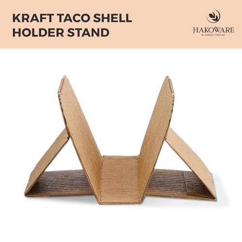 Disposable Kraft Paper Taco Holder Stand Food Tray Plates for Tacos & Pita (200 Count)