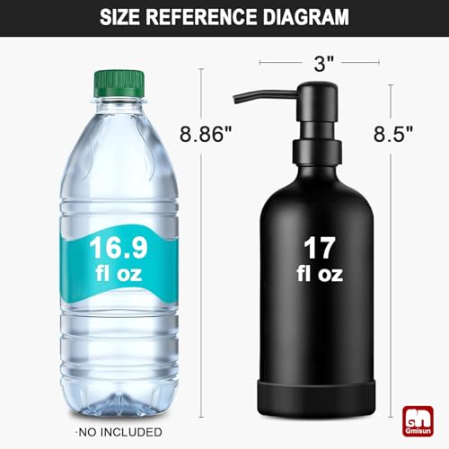 Black Soap Dispenser with Silicone Sleeve Boot (2 Count)